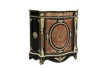 19th century Boulle French Sideboard inlay with red tortoise shell and brass