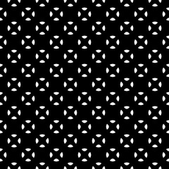 Fototapeta na wymiar Vector seamless pattern, black & white smooth geometric figures. Simple minimalist abstract background, endless monochrome backdrop, repeat tiles. Design for textile, print, furniture, wrapping, cover