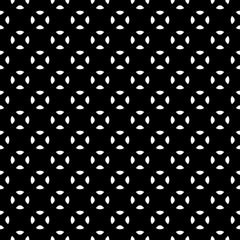 Vector seamless pattern, black & white smooth geometric figures. Simple minimalist abstract background, endless monochrome backdrop, repeat tiles. Design for textile, print, furniture, wrapping, cover