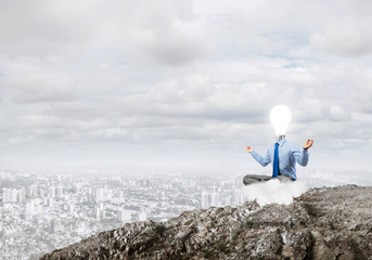 Businessman relaxing and waiting for inspiration