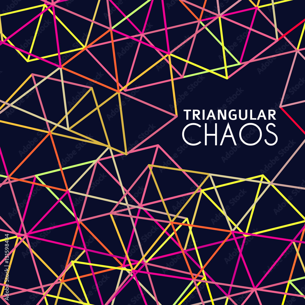Poster Abstract background with grid textured by colorful triangles
