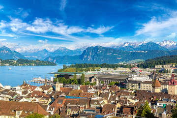 Naklejka na ściany i meble Panoramic view of Lucerne