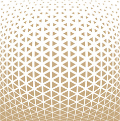 Abstract gold geometric triangle design halftone pattern