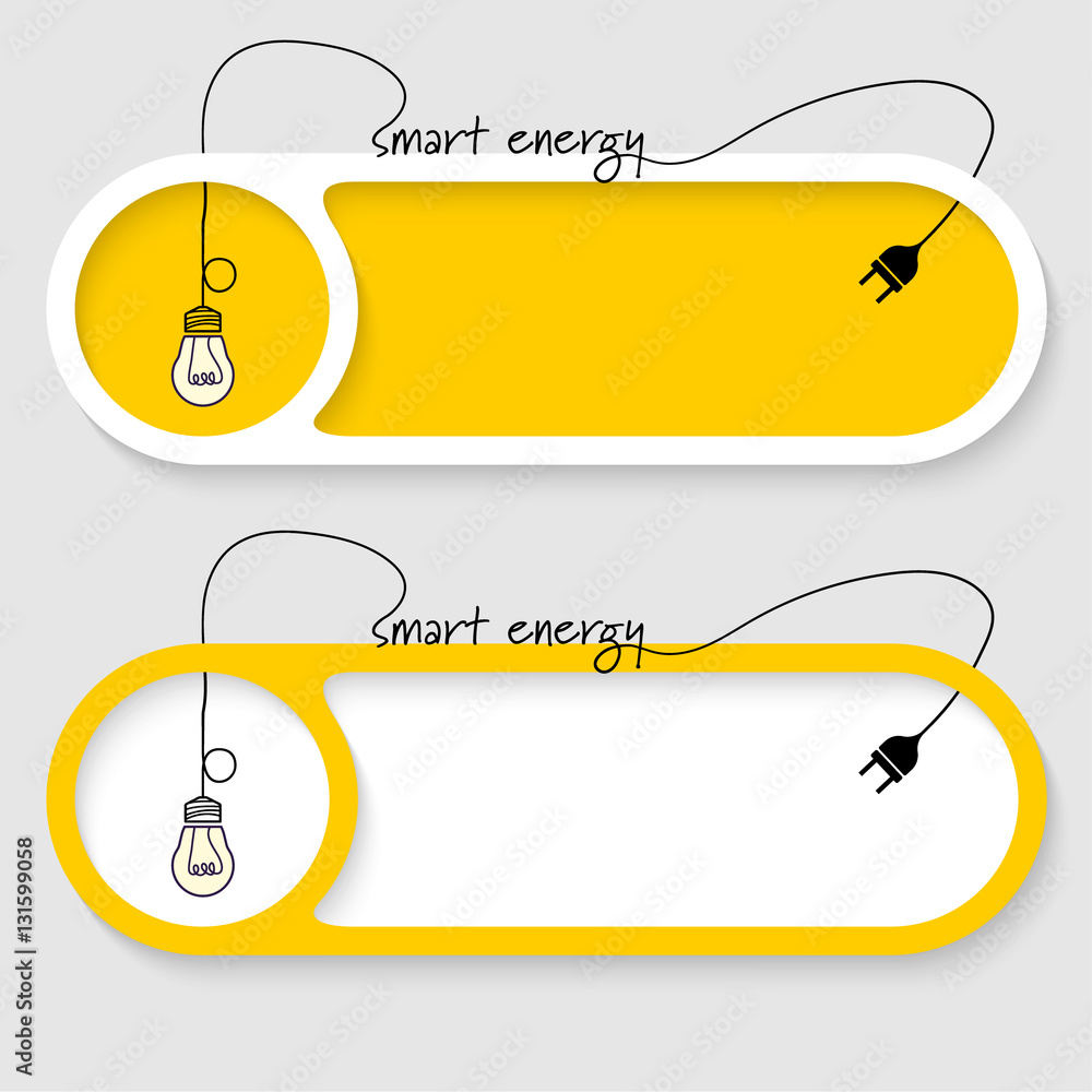 Poster set of two vector abstract buttons with theme of smart energy