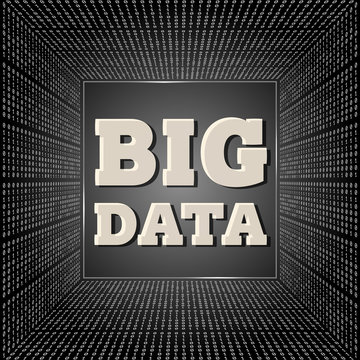 Vector abstract background with binary code and the words big da