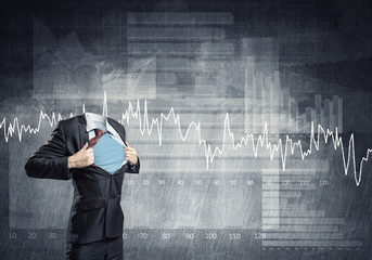 Headless super businessman