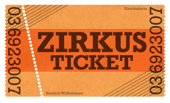 Zirkus Circus Ticket Kasse Eintritt - klassische Eintrittskarte - Webshop - Onlineshop