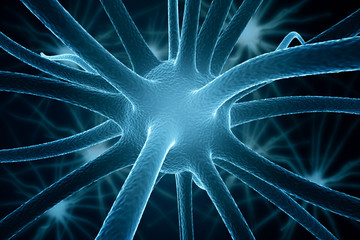 Blue neurone closeup