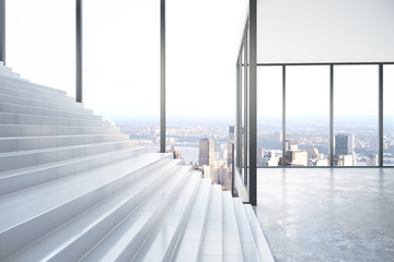 Room with stairs, success concept