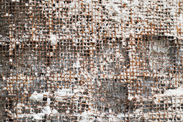 old plaster grid closeup