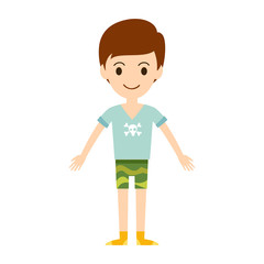Beautiful vector cartoon fashion boy.