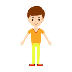 Beautiful vector cartoon fashion boy.