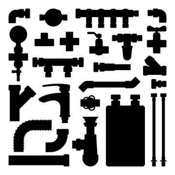 Pipes vector icons isolated.