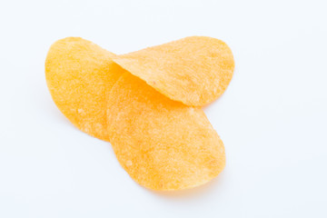 Potato chips on the papric. Eco food.