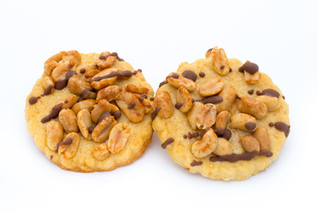Cookies nuts on the  isolated on white background.