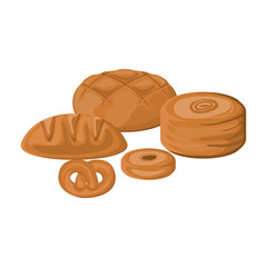 Bread and pretzel icon. Bakery food shop traditional and product theme. Isolated design. Vector illustration