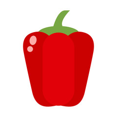 Red pepper vegetable food flat vector illustration.