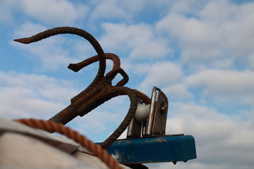 Detail of an anchor of a fishing boat