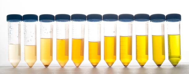 Series of tubes with yellow coloring gradient