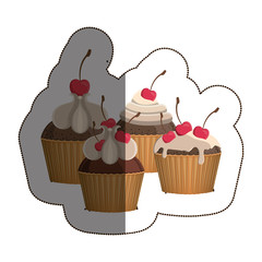 Cupcake icon. Bakery food shop traditional and product theme. Isolated design. Vector illustration