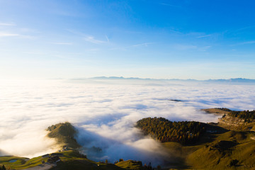 Carpet of clouds from mountain top