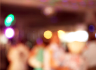 Blurred background of dancing people on wedding