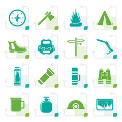 Stylized Tourism and Holiday icons - Vector Icon Set