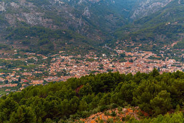 Fototapeta na wymiar Mallorca Panoramic View on Soller City