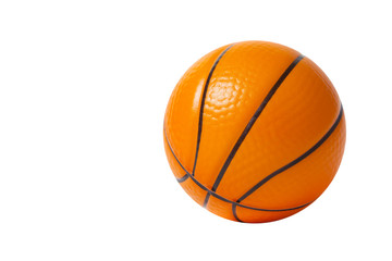 Fototapeta premium Toy rubber basket ball isolated on white background