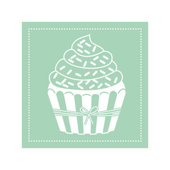 Muffin icon. Cupcake dessert sweet and bakery theme. Isolated design. Vector illustration