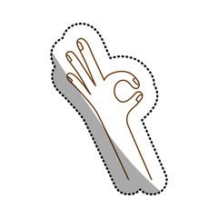 Human hand icon. Finger gesture palm and communication theme. Isolated design. Vector illustration