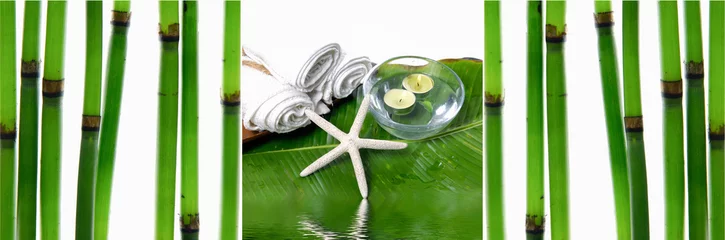 Foto auf Acrylglas Bambusstäbe mit Spa-Einstellung © Mee Ting