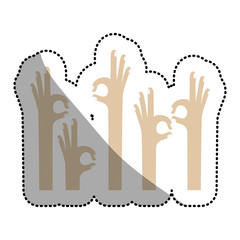 Human hand icon. Finger gesture palm and communication theme. Isolated design. Vector illustration