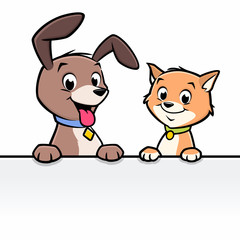 Cartoon Dog Cat Animal Frame