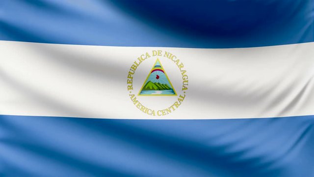 Realistic beautiful Nicaragua flag 4k
