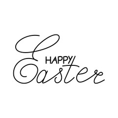 Fototapeta na wymiar Happy Easter lettering. Hand drawn lettering poster for Easter. Ink illustration. Modern calligraphy. Happy Easter typography background.