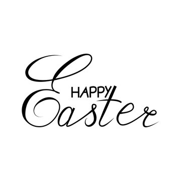 Happy Easter lettering. Hand drawn lettering poster for Easter. Ink illustration. Modern calligraphy. Happy Easter typography background.