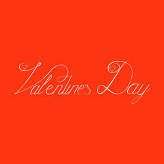 Valentine day hand lettering, handmade ink calligraphy scalable and editable vector illustration