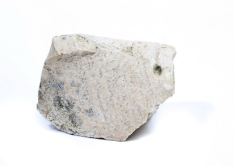 Single natural stone on white background