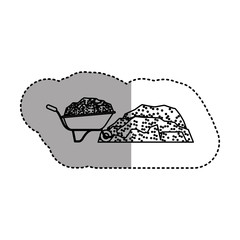 Wheelbarrow icon. Under construction work repair and progress theme. Isolated design. Vector illustration