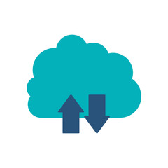 Cloud computing icon. Storage technology virtual and network theme. Isolated design. Vector illustration