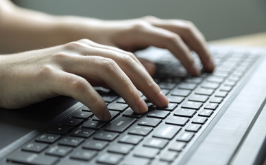 Hands above the keyboard