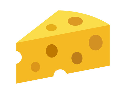 Swiss cheese or emmental cheese flat color icon for food apps and websites 