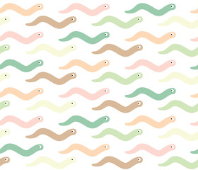 Seamless pattern of worms. Vector Waves.