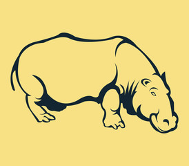 Hippopotamus Line Art