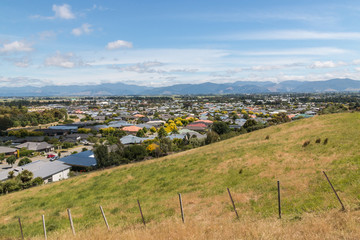 Fototapeta na wymiar residential suburb in Blenheim town in New Zealand
