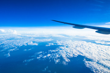 Obraz na płótnie Canvas View from the airplane window on a beautiful landscape