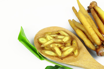 finger root Ingredients for Thai Cuisine on white background