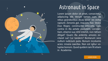 Astronaut in Space Conceptual Banner