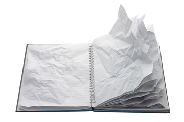Notebook with Crumpled Pages